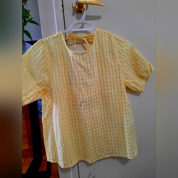 VERO MODA sheer checkered top M - Picture 1 of 2